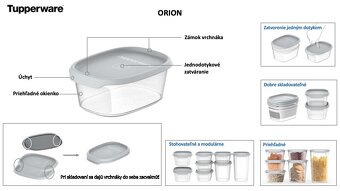 Tupperware - Orion 2x370ml a 1x1,25l, nová - 2