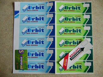 Predám, nálepky, žuvačky Wrigleys Orbit. - 2