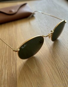 Ray Ban okrúhle zlaté slnečné okuliare - 2