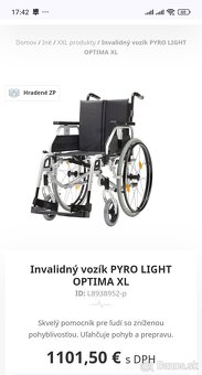 Invalidný vozík PYRO LIGHT OPTIMA XL Top stave - 2