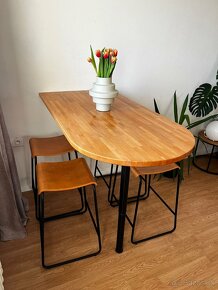 Barový jedálenský stôl z masívu - 2