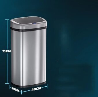 Bezdotykový odpadkový kôš s USB 58 L - biely čierny sivý - 2