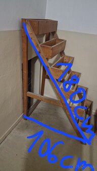 Stojan na kvety/truhliky +6x truhlik farba tmavo hneda gráti - 2