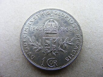 1 koruna 1908 pamätná - 2