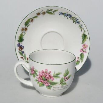 Nádherná bylinková porcelánová sada, . čajník + trojset + - 2