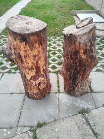 dekoracia drevene zahradne sedenie drevene podstavce orech - 2