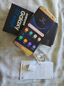 Samsung S7 edge gold použivaný plne funkčný prasknutý disple - 2