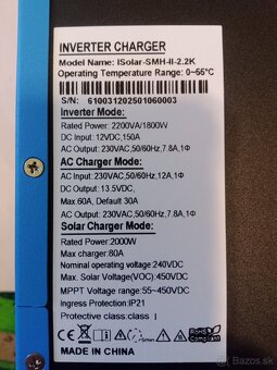 Hybridny solarny menič 2kW+ mppt regulátor 80A - 2