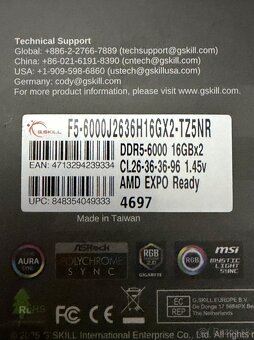 NOVÉ 6000MHz CL26 32GB KIT G.Skill TridentZ Neo RGB AMD EXPO - 2