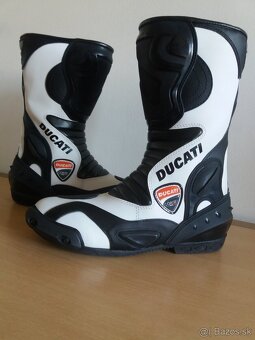 Moto Kožené Čižmy Ducati Corse White - Black - 2
