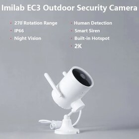 Otočná WiFi/LAN Kamera Xiaomi Imilab EC3 so Super 2K Obrazom - 2