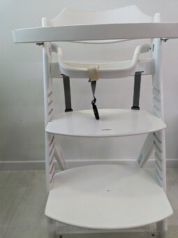 Detská jedálenská stolička Biela drevená - 2