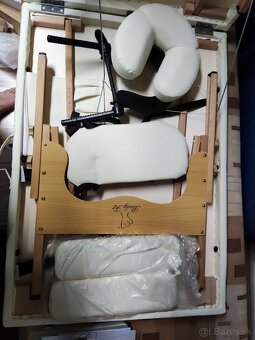 BodyFit 2 Drevený masérsky stôl segmentový krémový 195 x 70 - 2