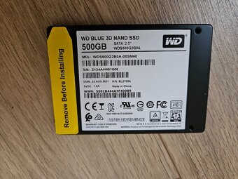Predám WD Blue 3D SSD NAND 500 GB 2.5" - 2
