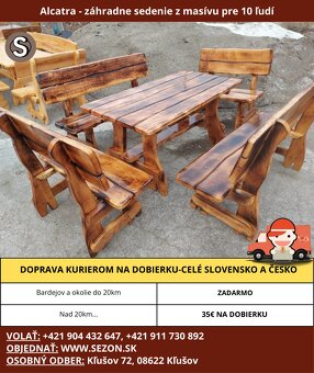 MASIVNY NÁBYTOK❗Masivne zahradne sedenie, sedenie do altánku - 2