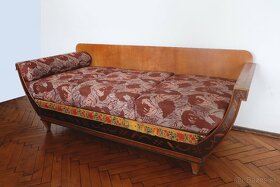 Originálny drevený gauč s intarziou - 2