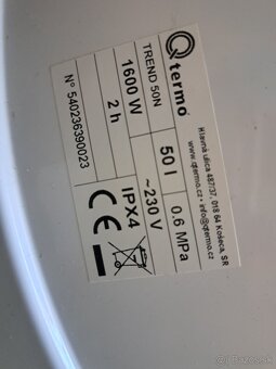 Bojler 50 litrový, iba VOLAŤ - 2