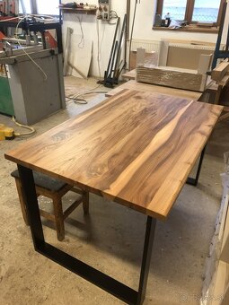 Masívny brestový stôl 160×90 cm–ručná výroba+ dienko zdarma - 2