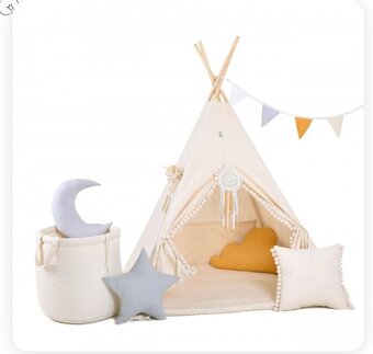 Sowadesind teepee stan Krémový - 2