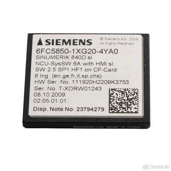 Siemens Sinumerik 840D sl NCU 720.2PN + karta - 2