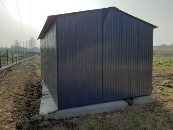 Plechová garáž 3×5 m - sedlová strecha - RAL7016 - 2