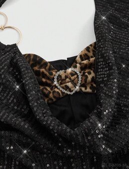 Party Flitrové šaty s leopardím vzorom pre ženy - 2