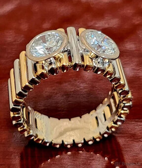 Zlatý prsteň 750 s diamantmi, 2,20 karátový, pevný, 14,92 gr - 2