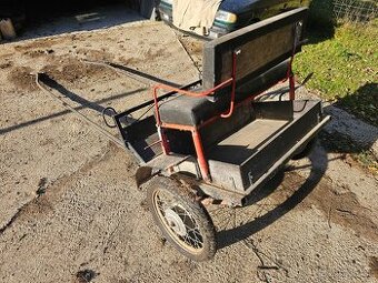 Predám 2x vozík za koňa. Dvojkolka a štvorkolka. - 2