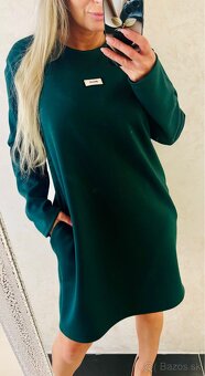 Damske voľne talianske šaty darkgreen - 2