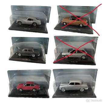 Kovové, zberateľské modely FIAT, mierka 1:43 - 2