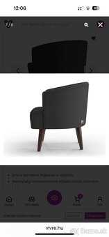 Zamatove antracit cierne kreslo Avron - 2