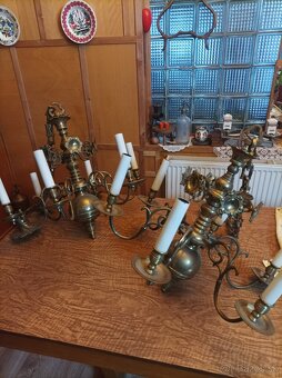 Predám dva veľké mosadzné lustre - 2