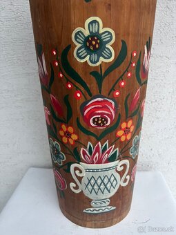 Drevene rucne malovane vedro nadoba - 2