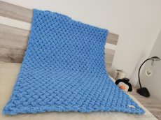 Pletená detská deka modrá - 2
