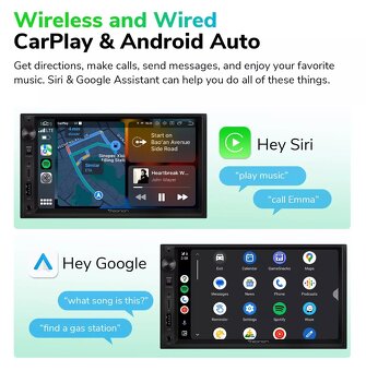 Bezdrotovy Apple CarPlay AndroidAuto - radio znacky Eonon X3 - 2