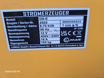 Ektrocentrála Lumag G8E 8KW - 2