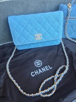 Nová luxusná CHANEL WOC jeans modra - 2