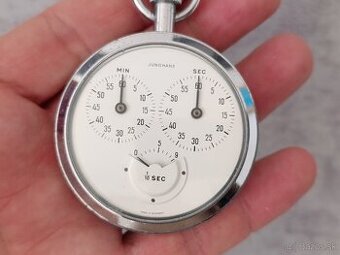 Zajímavé staré německé kapesní stopky Junghans 1/10s. - 2