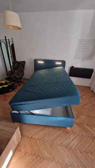 Čalúnená posteľ s matracom, 120x200 + úložný priestor - 2