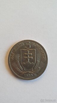 Slovensko 5 korún, 1939 - 2
