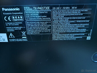 panasonic full HD-3D,model:XT-P46ST30E,nefunkčny. - 2