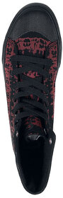 Červeno-čierne tenisky s batikovaným vzhľadom plátené - 2