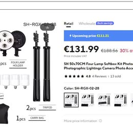 Set studiove svetla 4x LED - video podcast light - 2