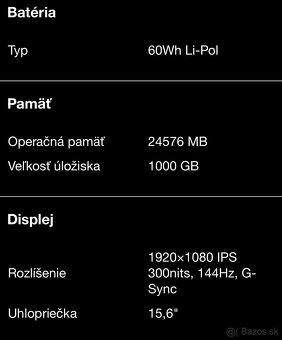 herný notebook Lenovo - 2