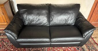 Černá kožená sedačka,5843 - 2