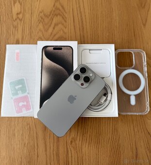 iPhone 15 Pro 128 gb Natural Titanium v záruke+prislušenstvo - 2