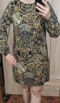 Elegantné spoločenské šaty M dlhý rukav - 2
