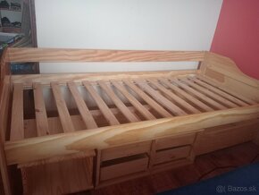Detská drevená posteľ s roštom - 2