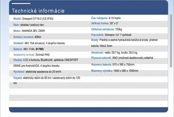 skladací elektrobicykel OT 16 - 2