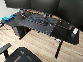 Výškovo nastaviteľný kancelársky stôl 160x75x118cm +podložka - 2